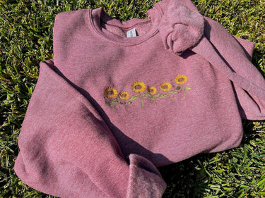 Sunflower Embroidered Crewneck | wildflowers crewneck, floral sweatshirt, sunflowers embroidered sweatshirt, floral embroidered sweatshirt